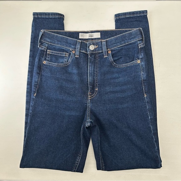 Topshop Jamie Skinny Jeans High Rise Ankle Length Dark Indigo Blue Size 26 - Picture 15 of 16
